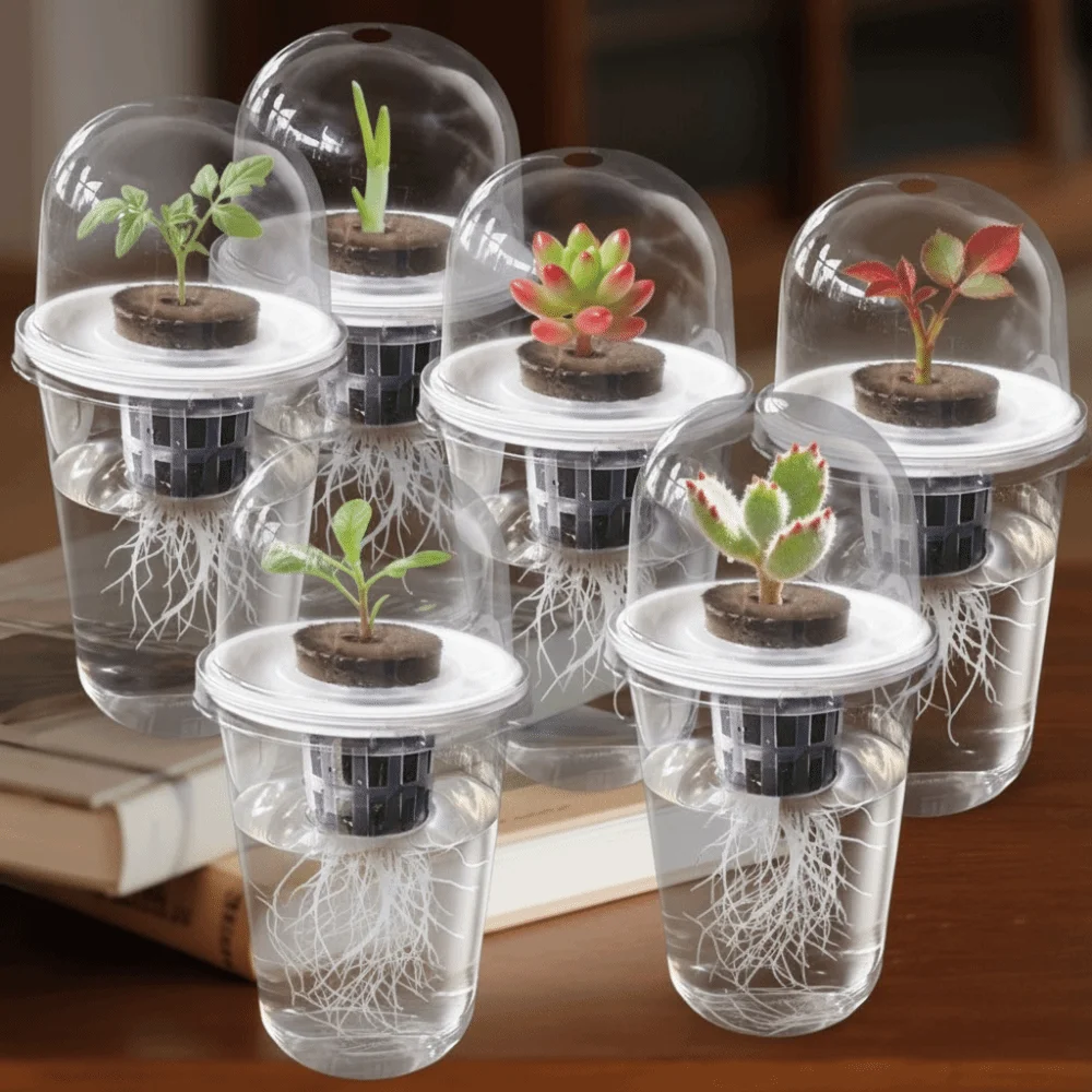 1-5pc Visible Clear Plants Germination Cup Hydroponic Seed Planter Pots Reusable Durable Seed Starter Tray Plastic View Cups