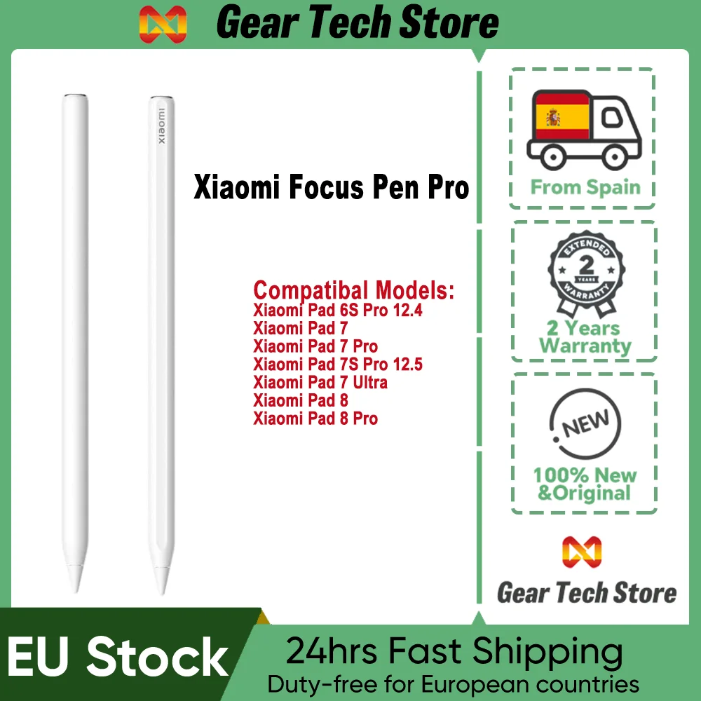 Xiaomi Focus Pro styluspen, wereldwijde versie, voor de Xiaomi Pad 7 / 7 Pro tablet. Slimme magnetische pen voor de Mi Pad 8 / 8 Pro. 100% nieuw.