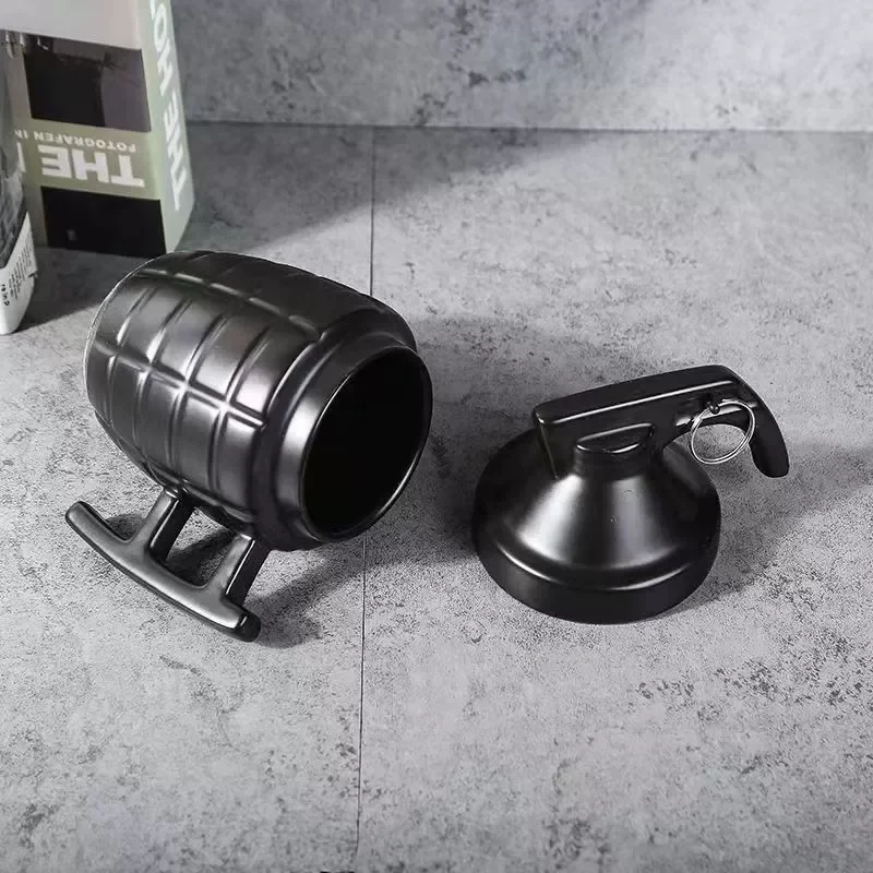 Creative Grenade Mug Funny Coffee Cup Shaped Ceramic Cup with Lid Modeling Cup Living Room Home Decoration Coffee Mug - Image 5