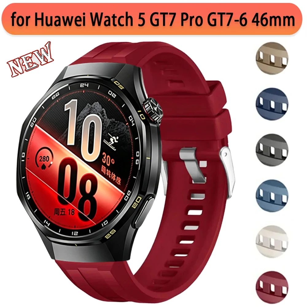 22mm Silicone Strap For Huawei Watch 5 GT7-6-5-4 Pro 46mm Replaceable Belt For OPPO Watch X3/S/X2/Oneplus Watch 4/Lite/3 Correa