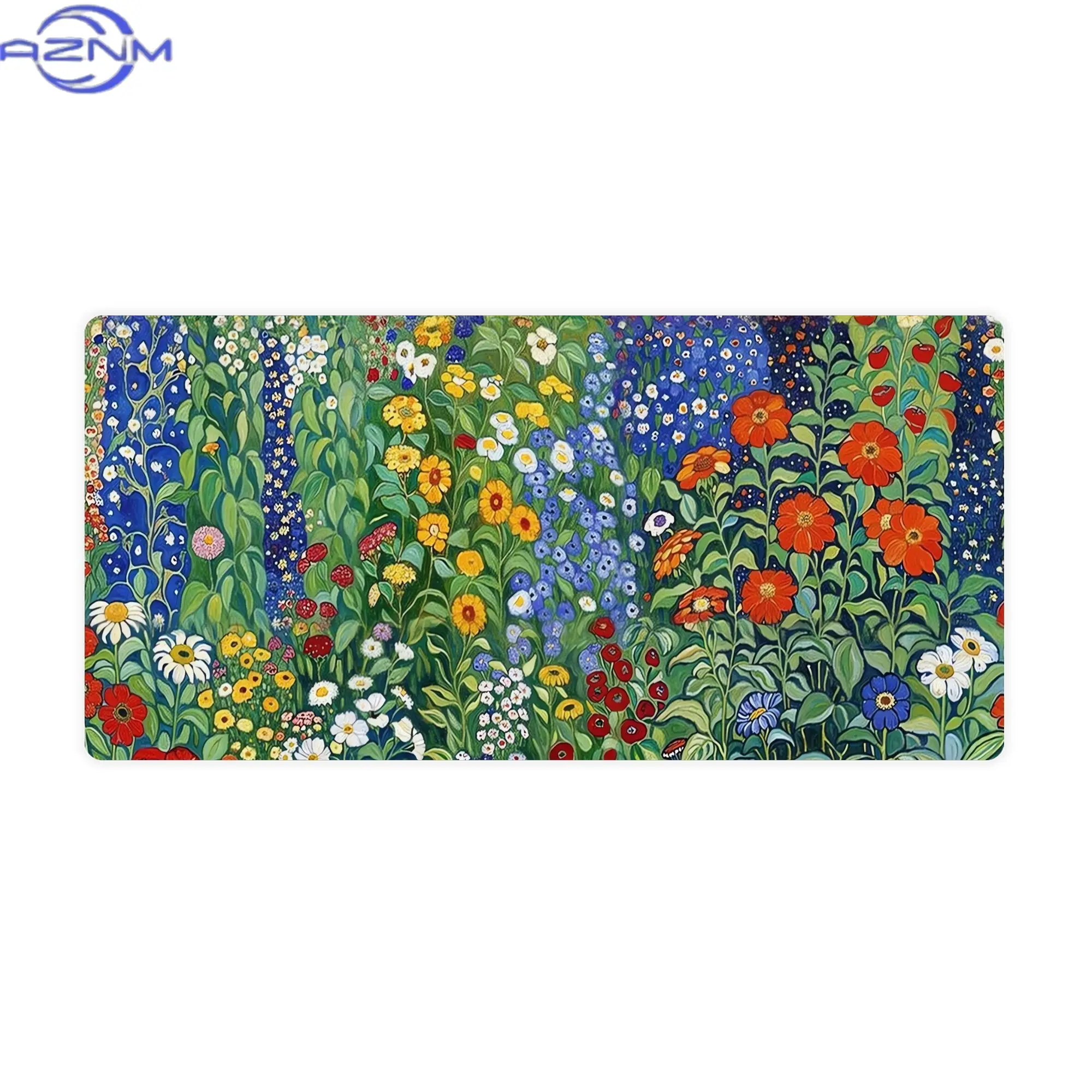 Gustav Klimt'S Flower Garden Keyboard Mat Enhances The Aesthetic of Your Minimalist Workspace at for Home Or for Freelancing