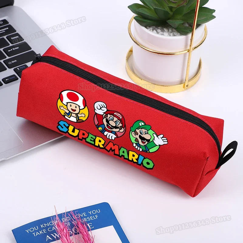 Game Marios Pencilbag Cartoon Super Mario Bros Figure Print Pencilcase Kids School Supplies Stationary Storage Bag Pencil Case