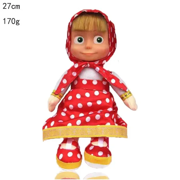 Classic Early Childhood Education Cartoon Animation Peripheral Dolls Masha Girl and Bear Plush Toys with Music Gifts