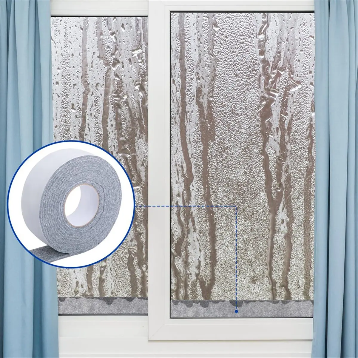 3 Roll 13.4Ft X 1.2Inch Window Condensation Prevention Absorber, 4.5mm Think Condensation Water Moisture Absorber Tape