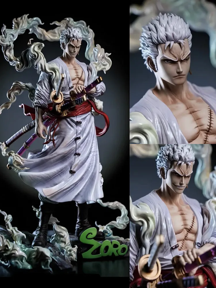 

28cm One Piece Anime Statue - Roronoa Zoro Dual-Head Collectible Figure Model Trendy Anime Decor & Gift for Boys