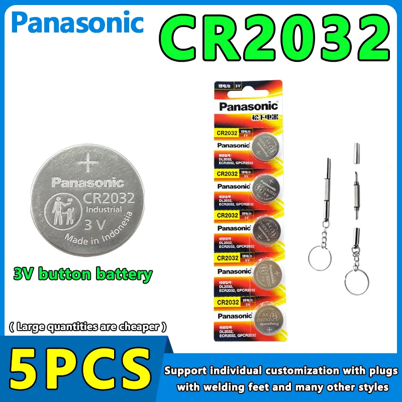 Original Panasonic CR2032 DL2032 ECR2032 Button Lithium Battery For Electronic Watch LED Light Toy Car Key Remote Control