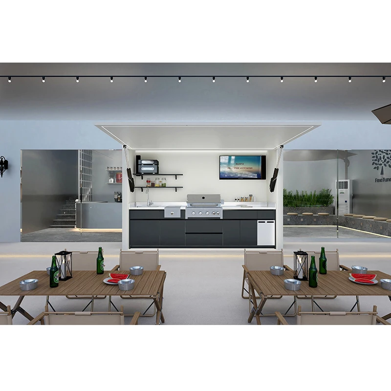 

Commercial Outdoor Kitchen Cabinet Outdoor Kitchen BBQ Island Steel Kitchen Cabinet Customized BBQ Pods for Catering Use