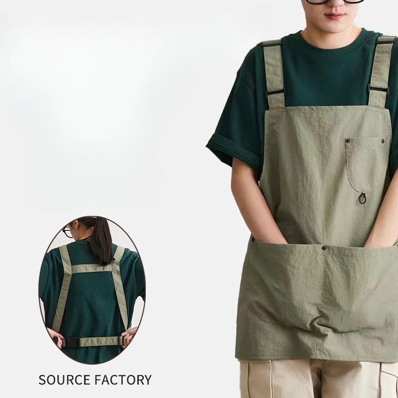 New Detachable Waterproof Waiter Apron for Kitchen Catering Cafe Oilproof Men Women Work Vest Apron Nail Beauty Barista Pinafore view 6