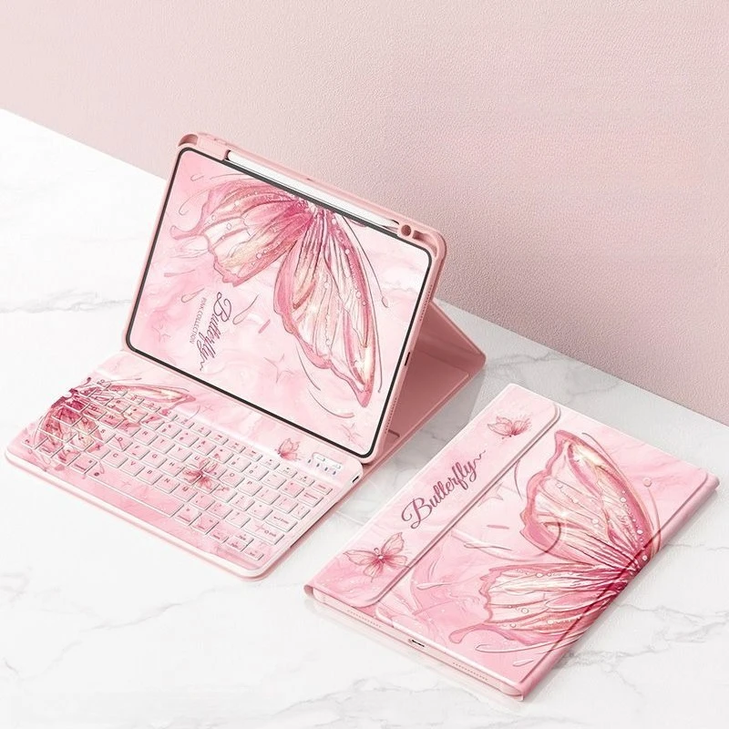 

Чехол-книжка Butterfly для планшетов Xiaomi Pad 7 Pro 12.1 дюйма, Mipad 5, 6S Pro 12.4 дюйма, с Bluetooth-клавиатурой и мышью для Redmi Pad SE