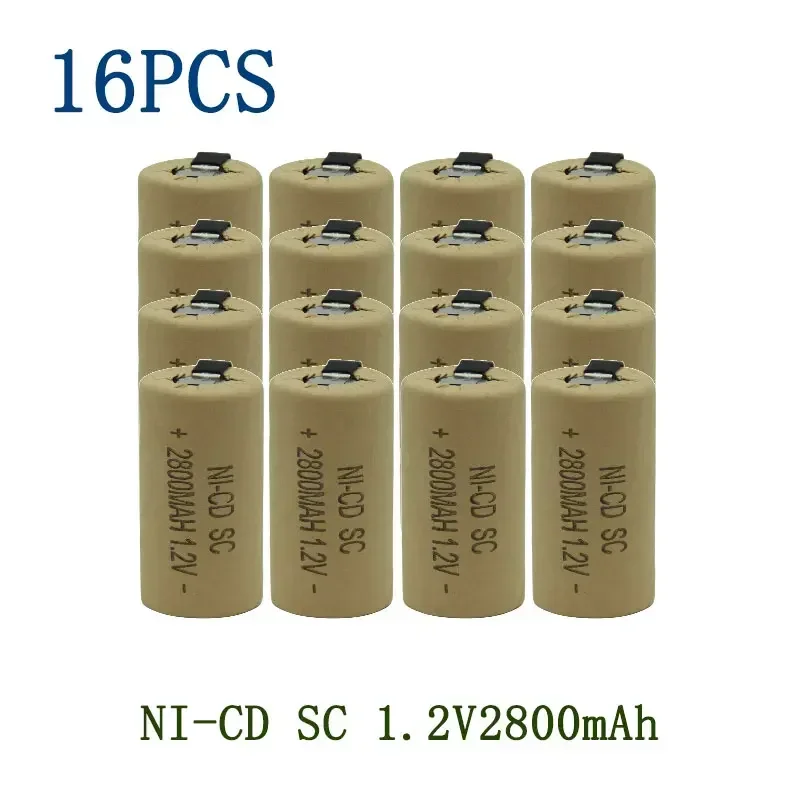SC Batterijen 2-20 stuks Schroevendraaier Elektrische Boor 1.2V 2200mA h/2800mAh SubC Ni-Cd Oplaadbare Batterij