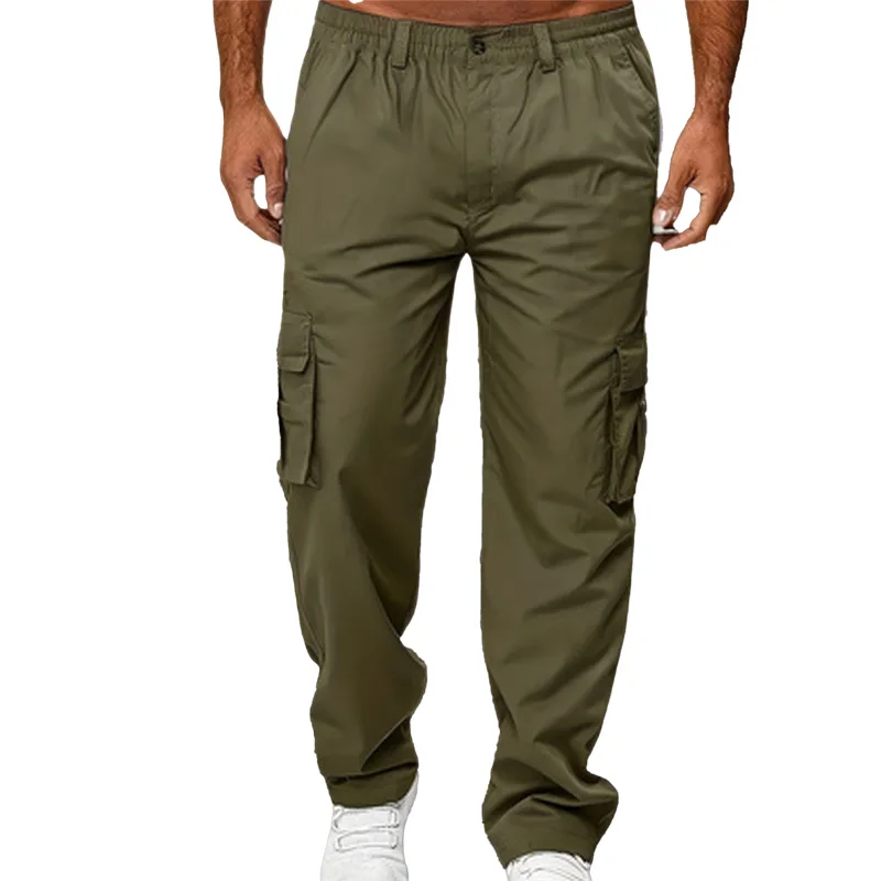 Lose übergroße Herren-Langhose mit Kordelzug, Herren-Hose mit mehreren Taschen, Jogginghose, gerade Passform, Jogger für Sport und Streetwear – Detail 2