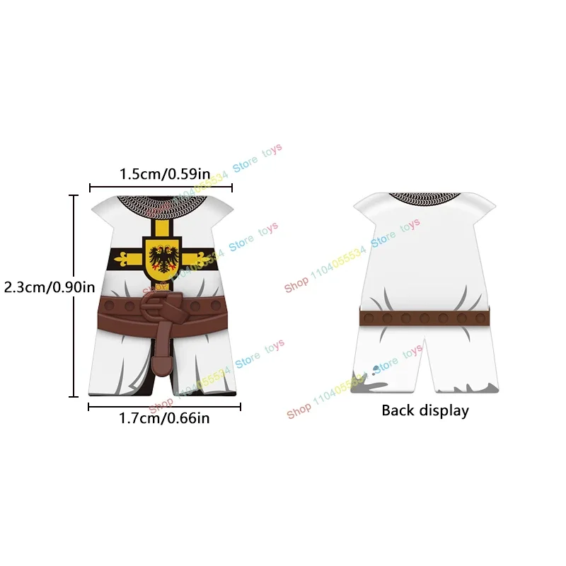 YLP007 MOC Teutonic Knights Cuirass Akcesoria Średniowieczna Piechota Scena Montażowa Klocki Modele Zabawki DIY Prezenty