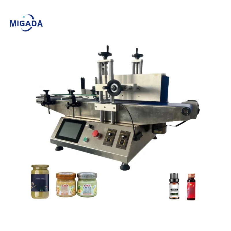 Automatic Tabletop Wet Glue Labeling Machine Plastic Wine Bottle Label Printer Sticker Labeling Machine Food Packaging Machine