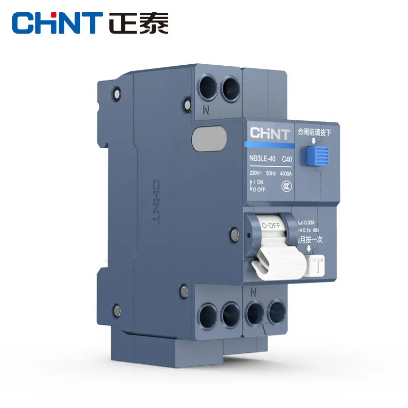 CHINT NB3LE-40 1P+N Mini RCBO Overload Short-Circuit Protection High-End Household L+N In-Out Terminals