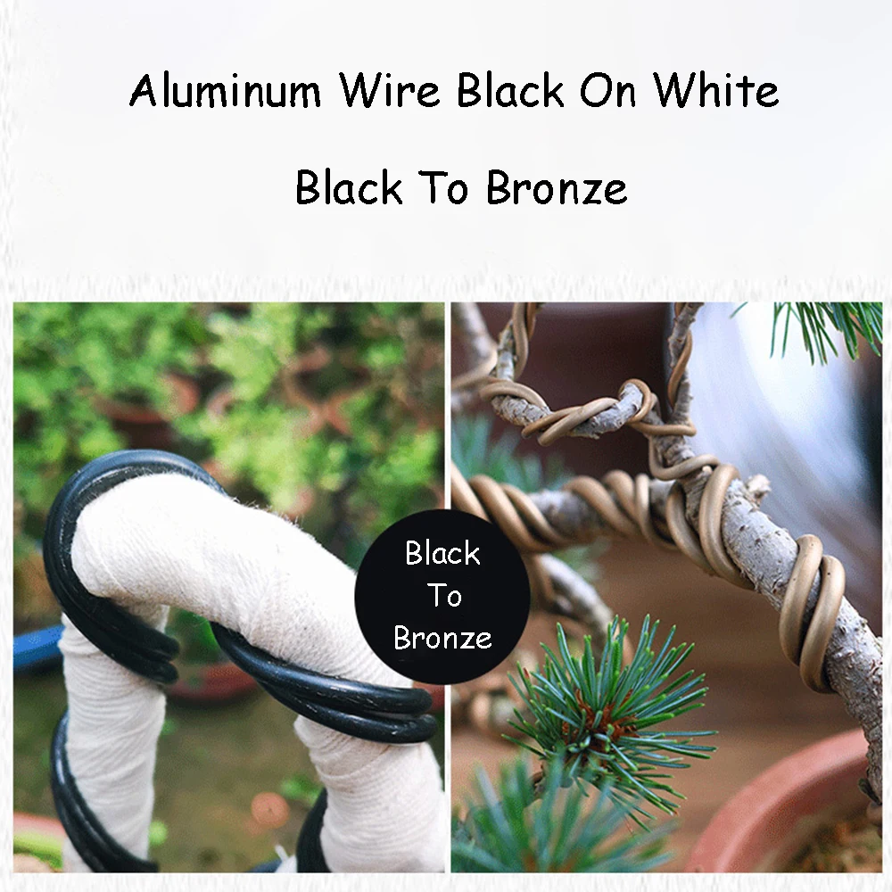 500g Black/White Bonsai Aluminum Wire Bonsai Training Wire 1.0/1.5/2.0/2.5/3.0/3.5/4.0/5.0/6.0/7.0/8.0mm For Plant Shapes