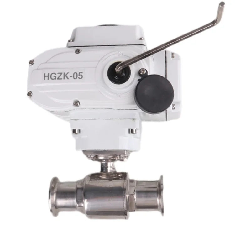 HGZK Stainless Steel Electric Ball Valve Electric Actuated On Off Type 3 Way Electric Valve