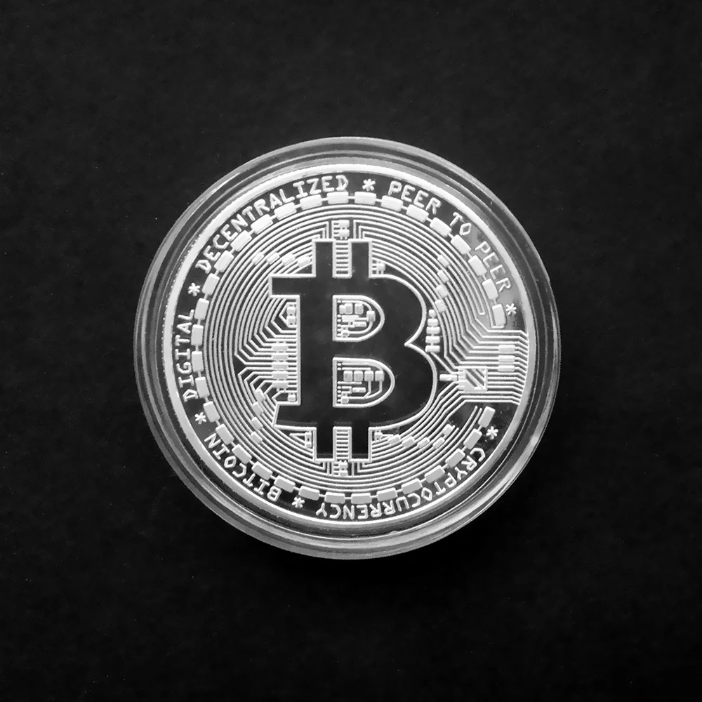 الفضة مطلي بيتكوين عملة تحصيل الفن جمع هدية المادية تذكارية Casascius تشفير عملة معدنية العتيقة التقليد