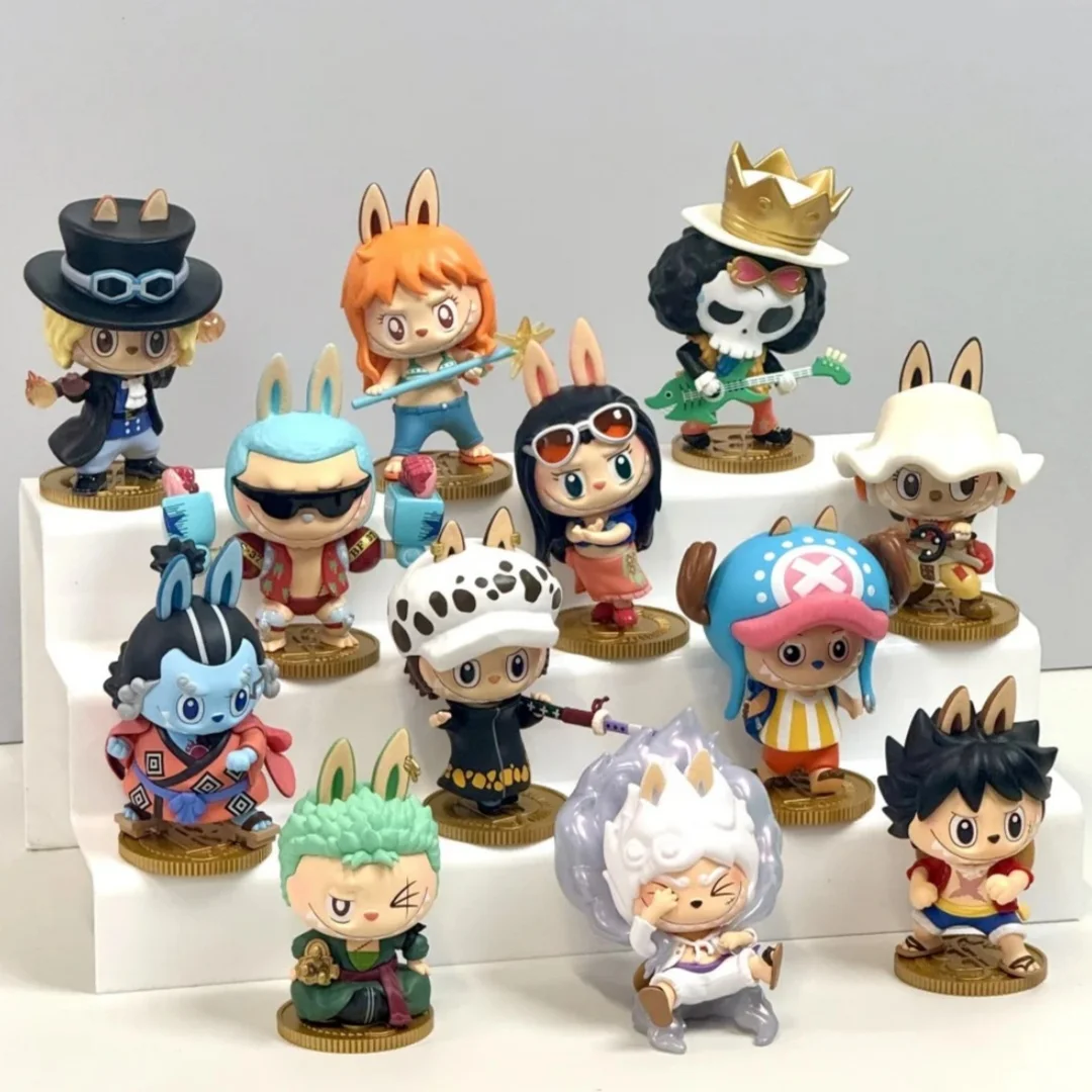 

In Stock Genuine Labubu New One Piece Co-Branded Series Figure Model Tide Play Desktop Collection Ornaments Children'S Toy Gifts