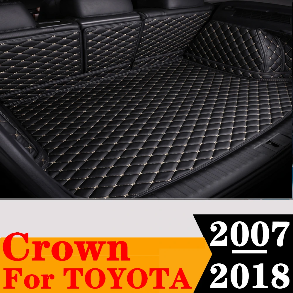 

Custom Full Set Car Trunk Mat For TOYOTA Crown 2018 2017 2016 2015 2014-2007 Rear Cargo Liner Tail Boot Tray luggage Pad Carpet