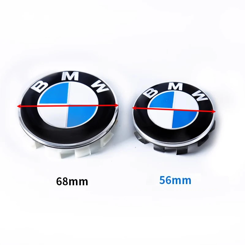 

4pcs For BMW 50th E90 E60 F10 F20 G20 G30 E53 E85 E70 56mm 68mm Blue White Car Hub Cap Wheel Center Cap Emblem Badge Accessories