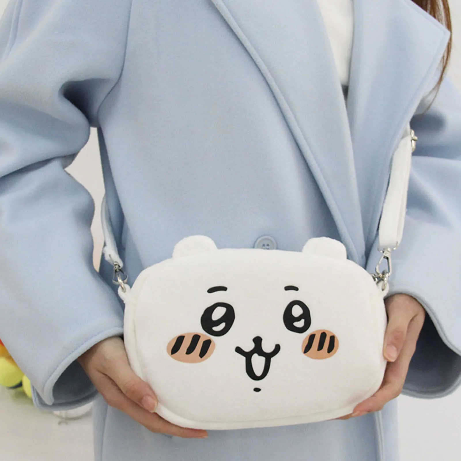 Fashion Kawaii Crossbody Bag ちいかわ ハチワレ Women Cartoon Plush Shoulder Bags Women Bags Neck Purse Bag Satchel Feminina