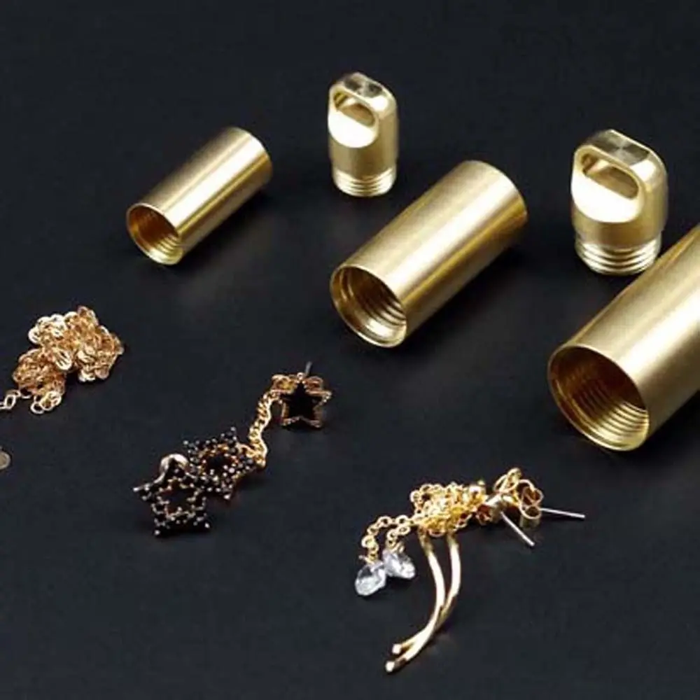 Moisture-proof Brass Acorn Pill Bottle Hang Buckle Waterproof Travel Pill Case Pill Box Capsules Organizer Granule Storage Box
