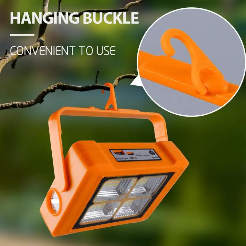 Linterna Solar para acampar con múltiples modos, linterna de carga Solar, lámpara Led para acampar, linterna Led de supervivencia con gancho para