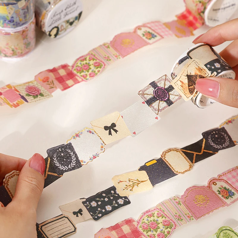Mr Paper Scrap Cloth Little Forest Washi Tape, 200cm Fabric Texture Masking Tape Roll for Junk Journaling Scrapbook DIY