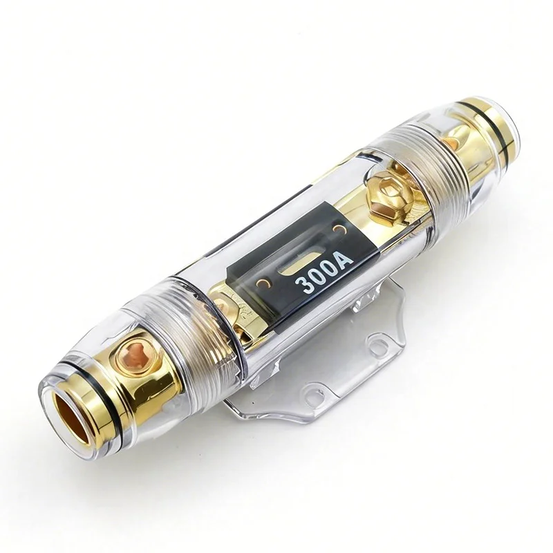 300A in-line ANL car audio power supply fuse holder with 300A fuse, copper gold-plated touchpoint, 12V