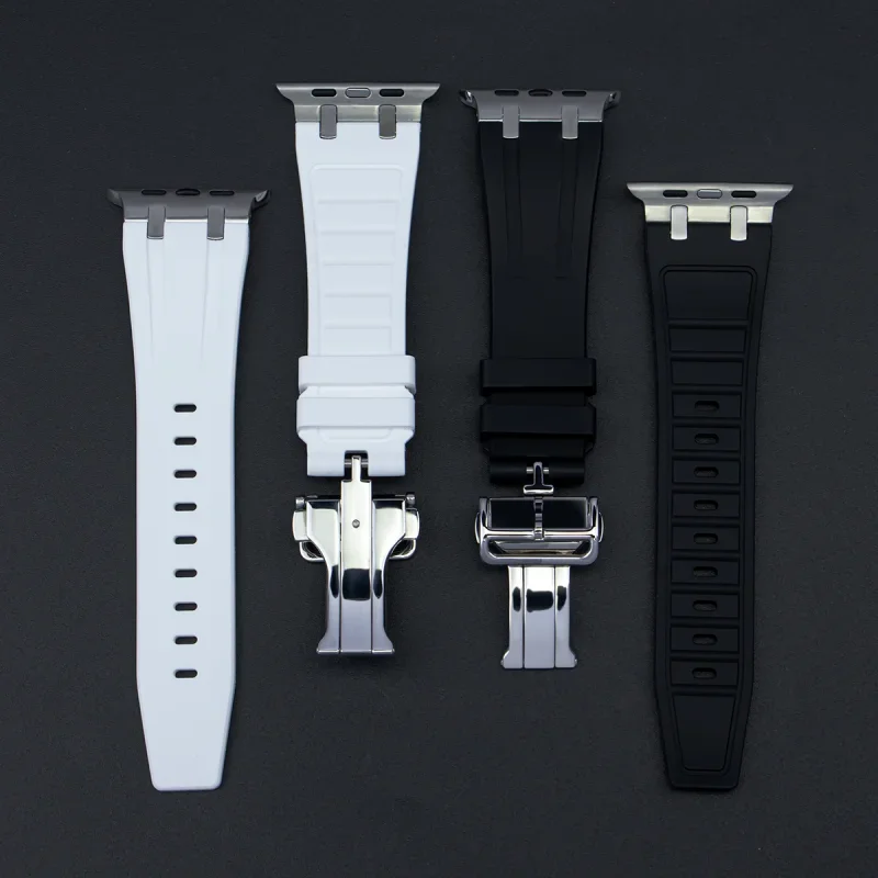 18mm 20mm Watch Strap Metal Folding Buckle Clasp Rebber Wristband Stainless Steel Buckle Automatic Deployment Watch Accessories