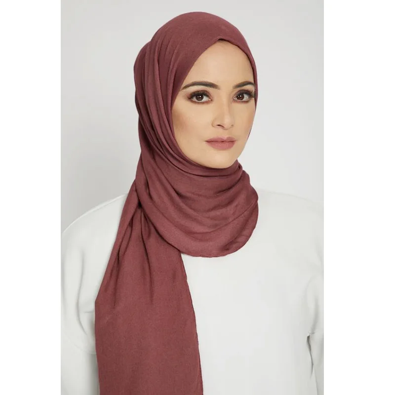 Hijab-Schal aus Modal-Baumwolljersey, langer muslimischer Schal, einfarbig, weich, Turban, Krawatte, Kopfwickel für Frauen, Afrika-Stirnband, 170 x 60 cm