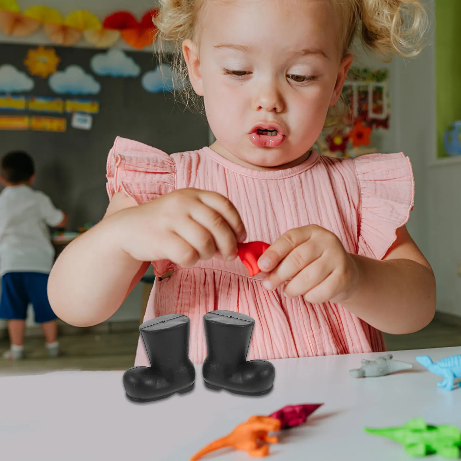 

30Pcs Christmas Decoration Shoe Models Mini Santa Boots for Dollhouse Holiday Decor Craft Accessories Black Plastic Miniature