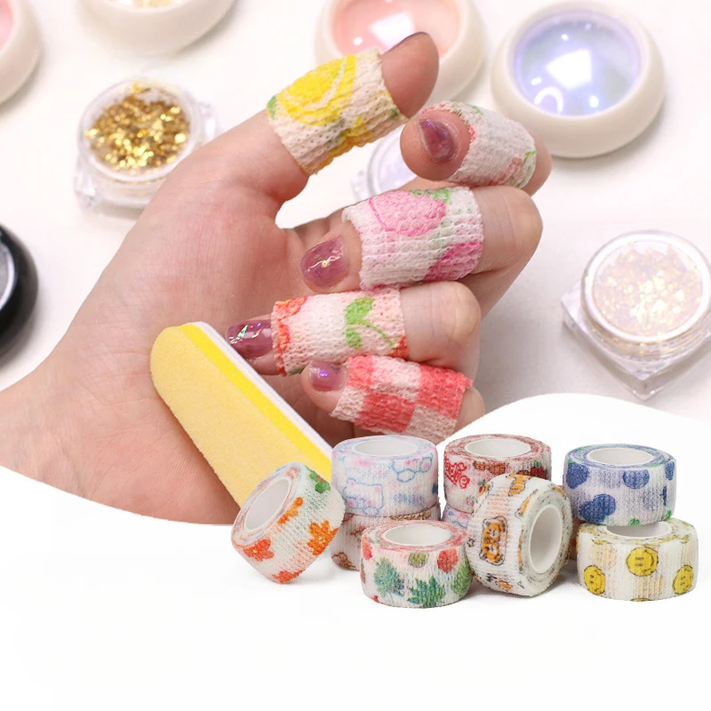 Nail Finger Protection Bandage Star Heart Roll Tape Wrap Breathable Self-adhesive Bandage Manicure Tool