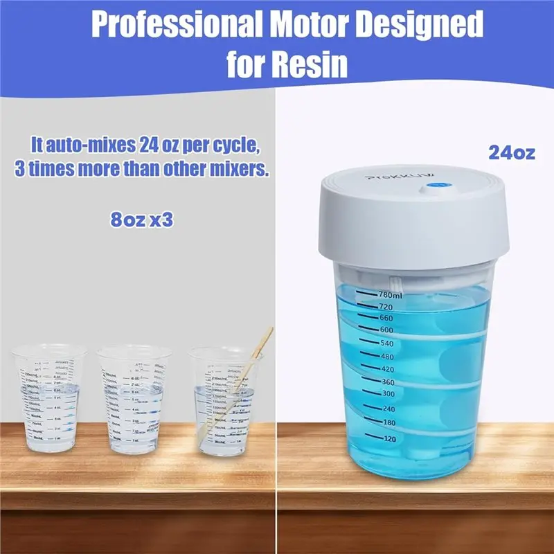 VOFUN-Auto Resin Mixer, 24 Oz Electric Epoxy Stirrer, Hands-Free High-Capacity Mixing Machine For DIY Crafts& Jewelry Making