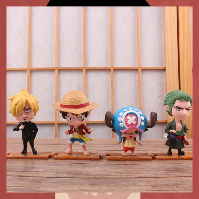 10Pcs/Set Q Version ONE PIECE Figure Luffy Zoro Chopper Sanji Boa·Hancock Action Figure Model Toys for Children Gift