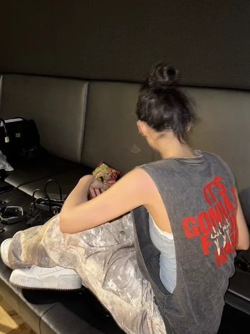 Jennie Carbon Bla Vintage Loose Fit Pure Cotton round Ne Vest Top Breathable Casual Sle Women's Faion Summer 2025