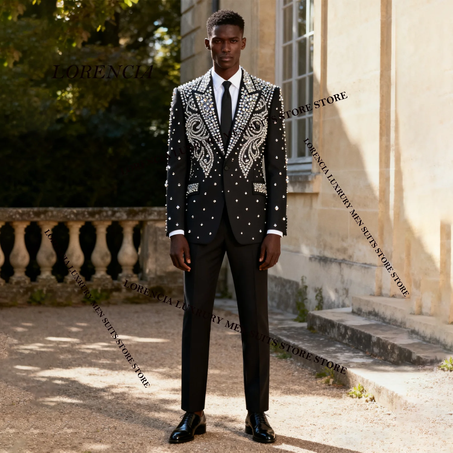

Роскошные костюмы высокого класса со стразами и бисером для мужчин, жениха, комплекты из 2 предметов, смокинги с бриллиантами, мужской пиджак для выпускного вечера, Ropa Hombre по индивидуальному заказу