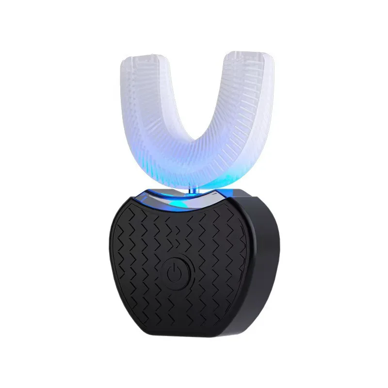 Adult U-shaped ultrasonic electric  black 360 ° full-mouth automatic cleaning with LED light hand-held waterproof