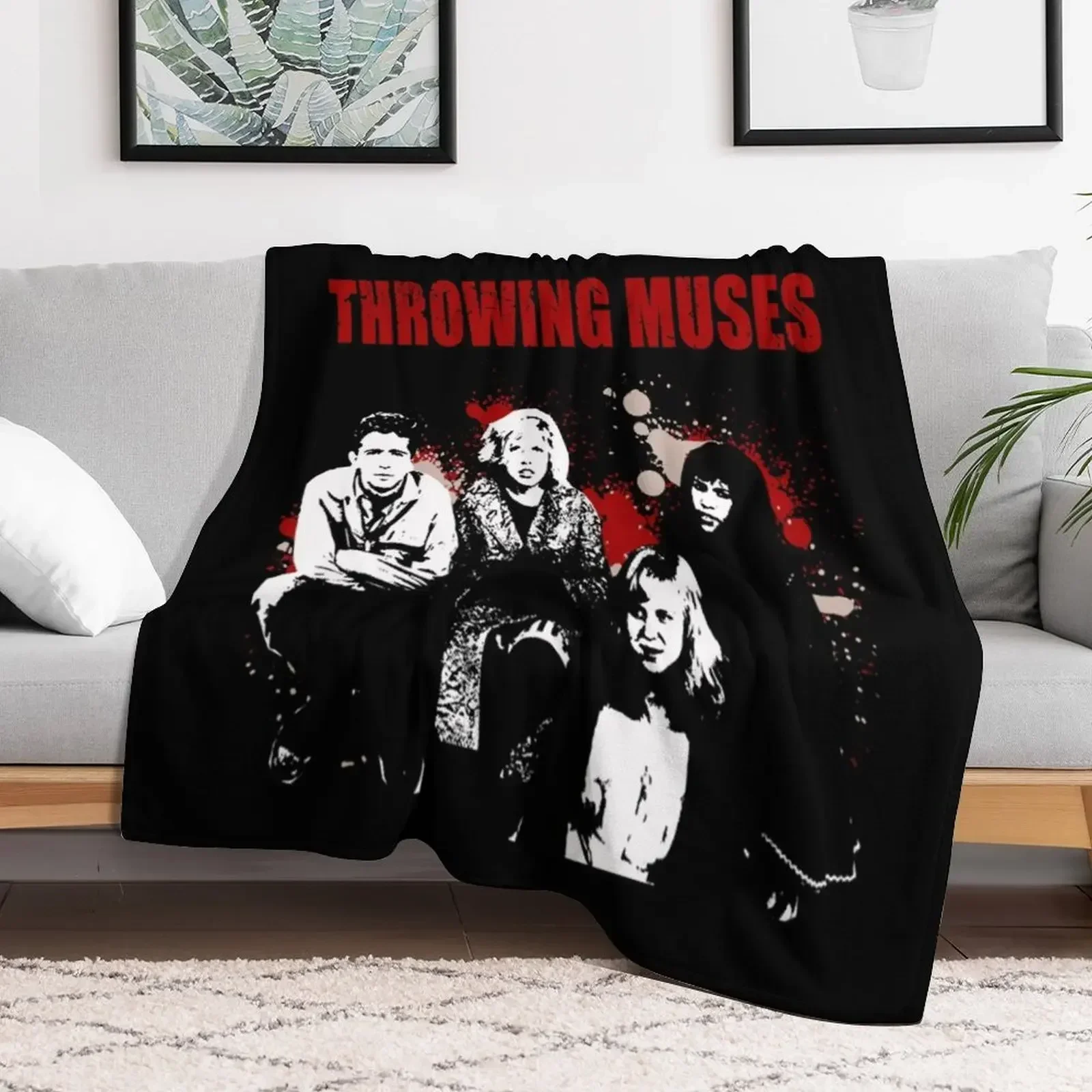 Throwing Muses-stencil shirt Throw Blanket Soft Plaid Cute Blankets