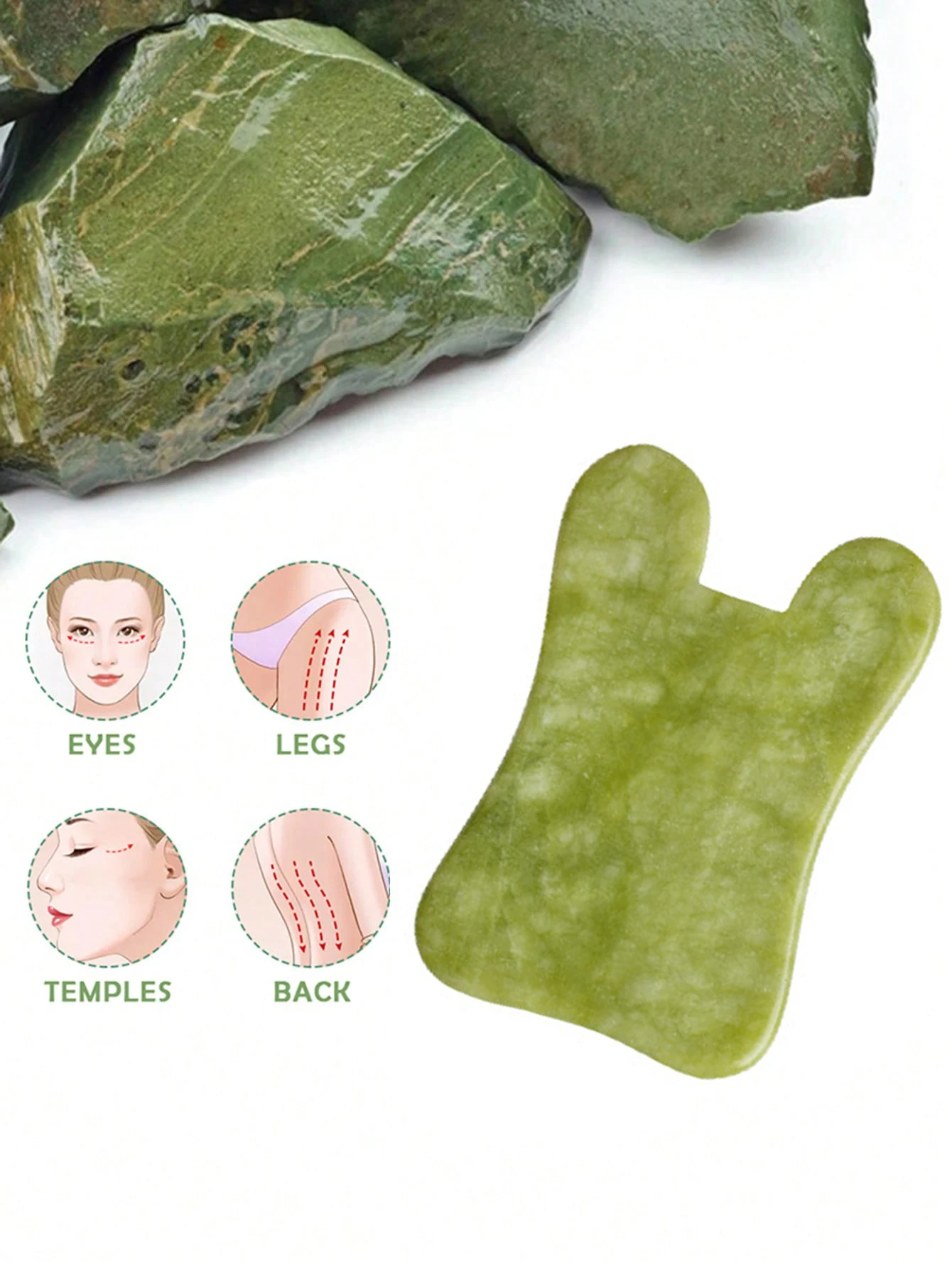 Natural Jade Stone Scraping Gua Sha Board Massager Face SPA Guasha Acupuncture Skin Beauty Facial Care Massage Tools