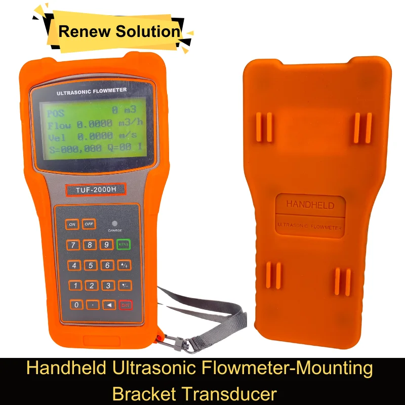 TUF-2000H Digital Ultrasonic Liquid Flow Meter HS HM EB-1 Mounting Bracket Transducer DN15-700mm Flowmeters