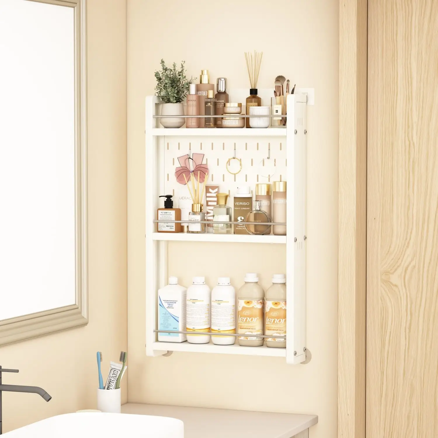 

Toilet door rear shelf floor ultra-thin bathroom crack is narrow toilet gap hole board multi-layer storage rack