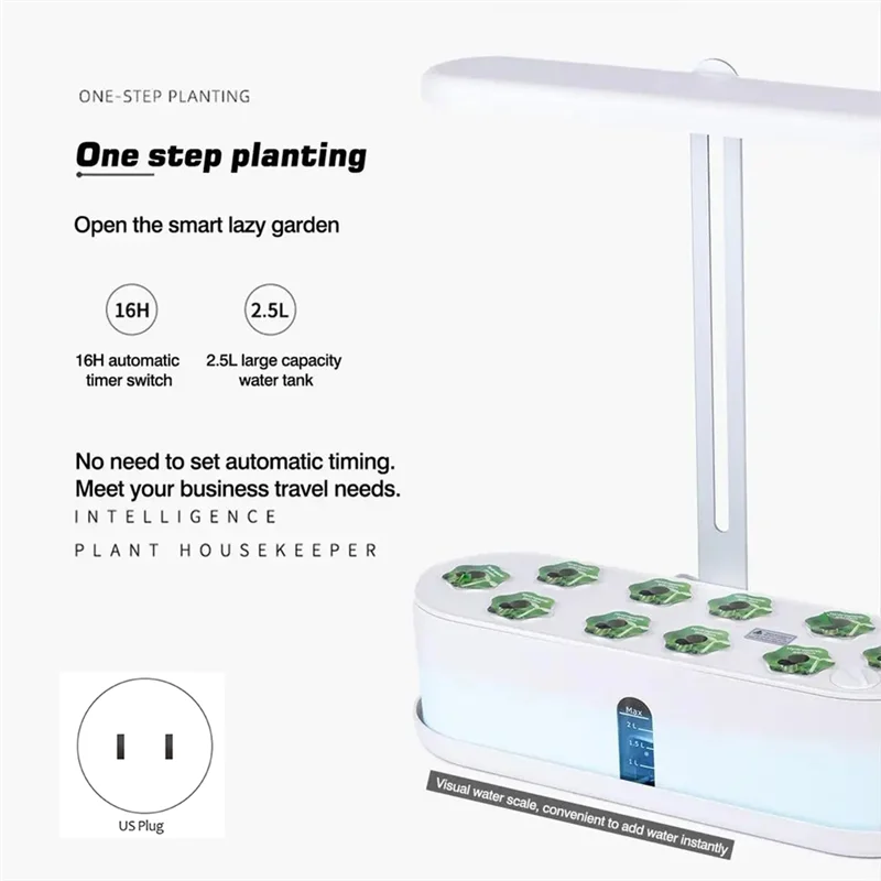 AT14 Hydroponics Growing System Full-Spectrum LED Plant Growth Light Intelligent Vegetable Germination Kit