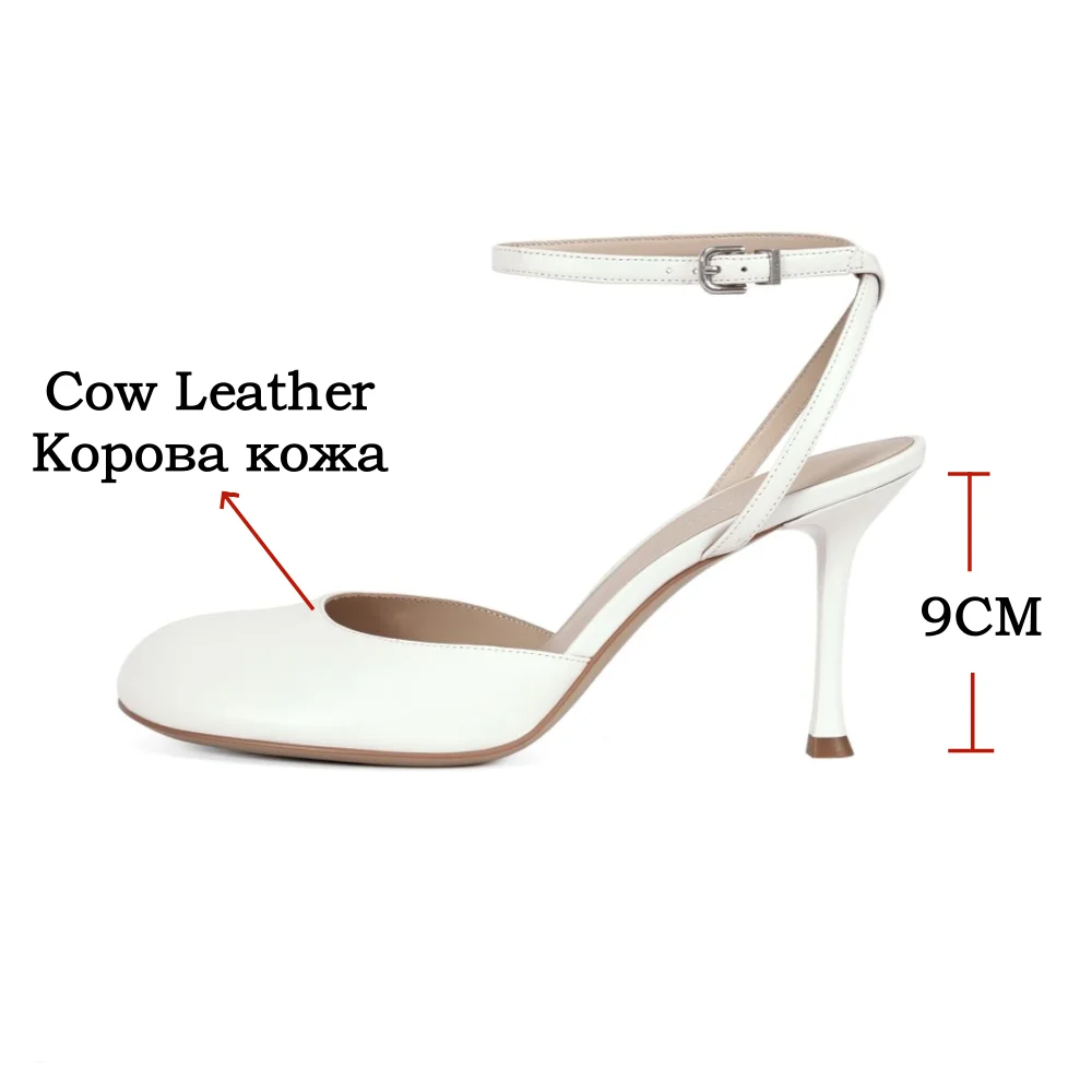 Polka Dot Leather Ankle Strap High Heel Pumps for Weddings