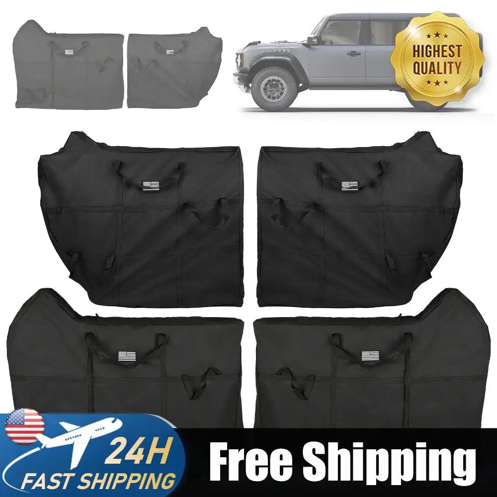

4Pcs Car Front & Rear Door Oxford Cloth Storage Bag Portable Doors Panels Organizer Handbag Fit for Ford Bronco 4-Door 2021-2025
