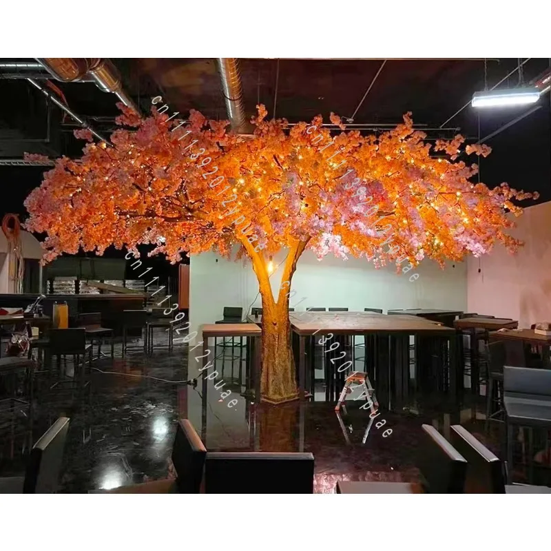 Artificial Pink Cherry Blossom Tree, Japanese Style Decorative Simulation Flower Tree