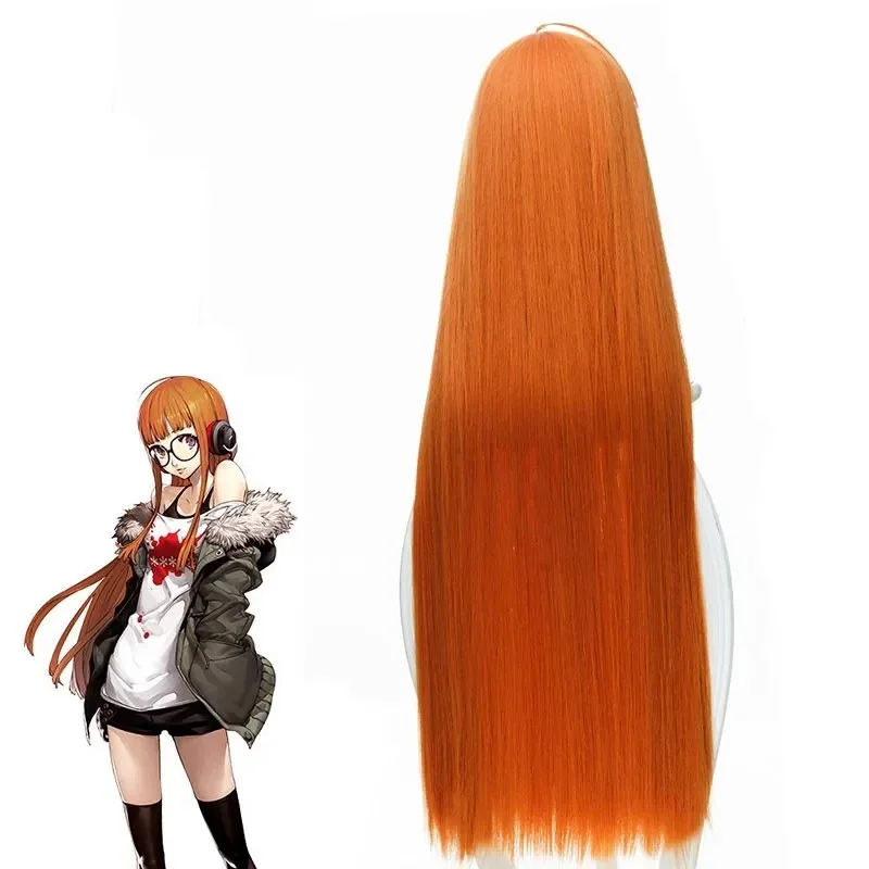 Anime Persona 5 Futaba Sakura Perruque pour Femme, Costume Cosplay, Cheveux Synthétiques Longs, ixd'Halloween, Perruques Py Play