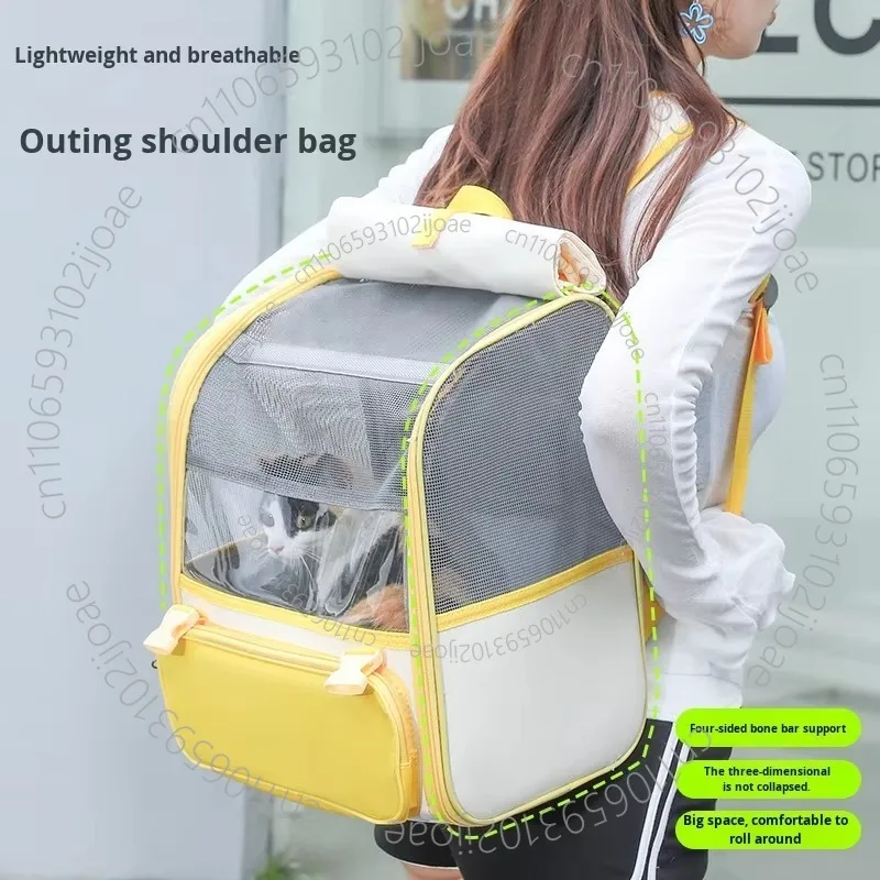 Cat Bag Outdoor Portable Backpack Foldable, Light and Breathable, Large Capacity, Suitable for Cats and Dogs in All