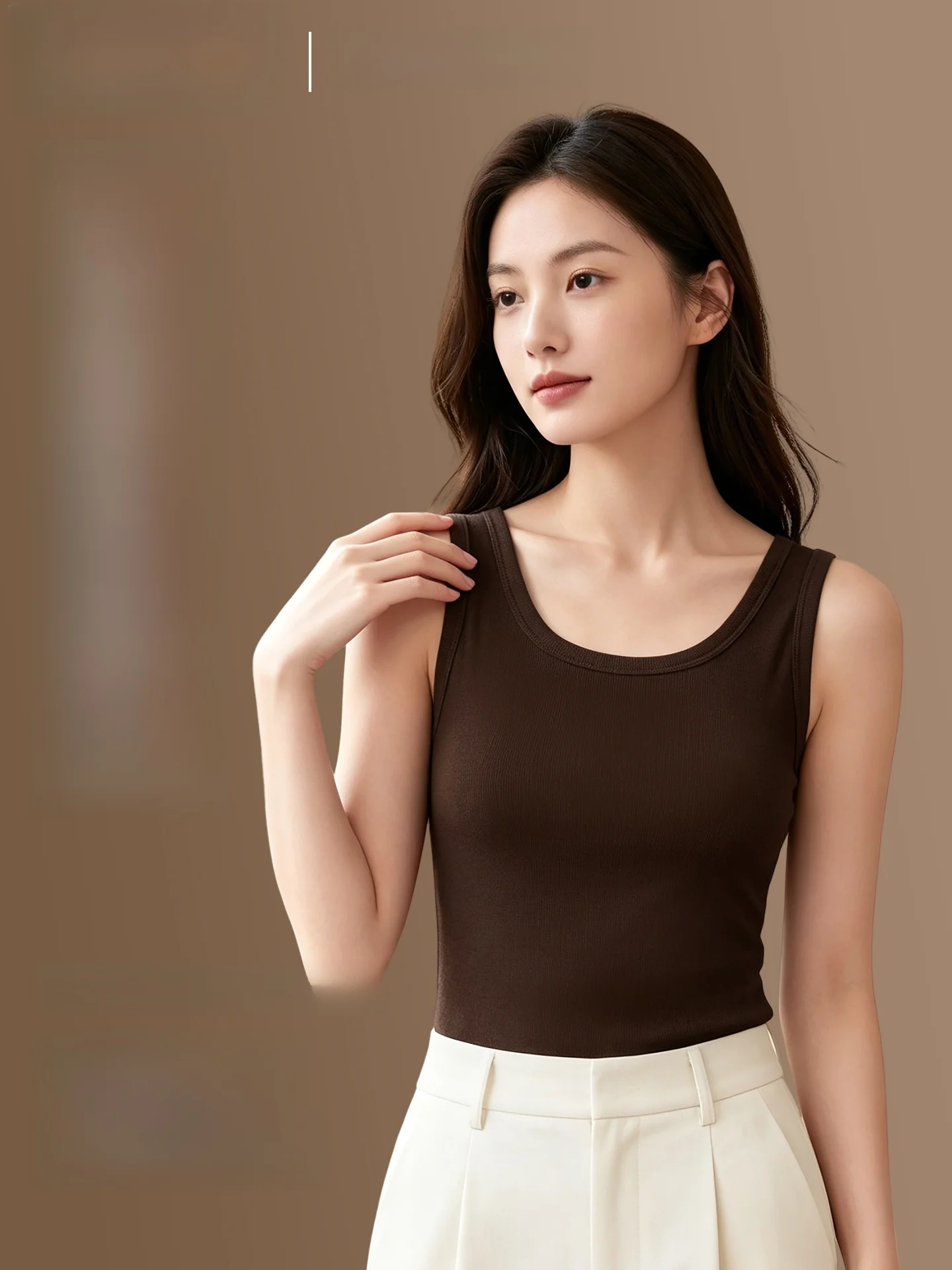 PLANDOO Women's Warmth Vest Seamless Heat Generation Sleeveless Base Layer Top with Chest Pad Fall Winter New Style Inner Wear