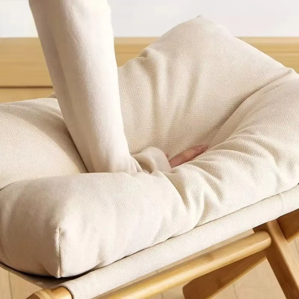 

Solid Wood Foldable Footstool Compact Design Cotton-filled Cushion Footstool Folding Mechanism Comfortable Support Folding Stool